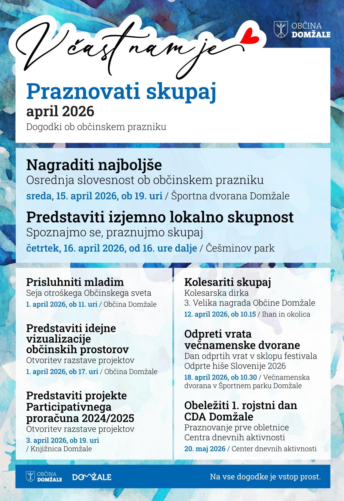 V čast nam je 2026 - občinski dogodki